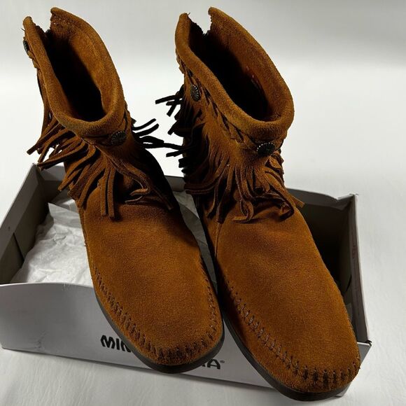 Minnetonka - Women's Hi-Top Back Zip Boot Brown Suede - Size 8 M - Picture 5 of 6